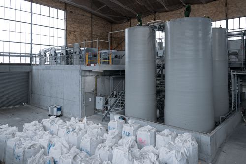 Overall view of a plant for recycling filter ash