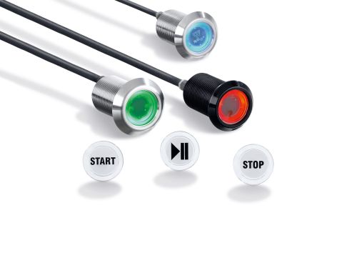 文章的预告图片： 带IO-Link的多色触摸传感器. 通过一个单独可调节的传感器，即使在潮湿环境下也能够灵活适应应用