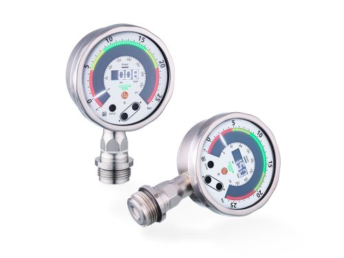 文章的预告图片： 卫生区域中的智能压力指示. 带LED显示器的电子压力表