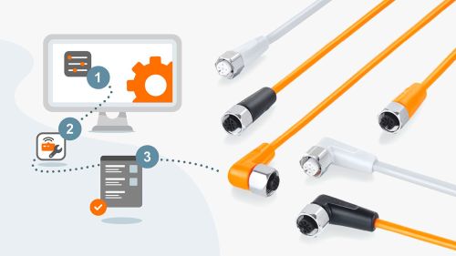 页面的预告图片： 选择连接技术──简单、快速、量身定制！. 无论您需要的是连接电缆、跳线电缆还是可接线插头，我们都将直接为您推荐合适的解决方案。