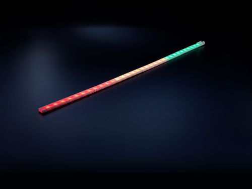 页面的预告图片： RGB LED可单独控制的LED灯带. 使用LED灯带上的任意色段进行灵活的可视化