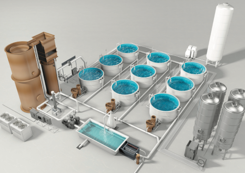 3D animations for a RAS system in fish farming plants