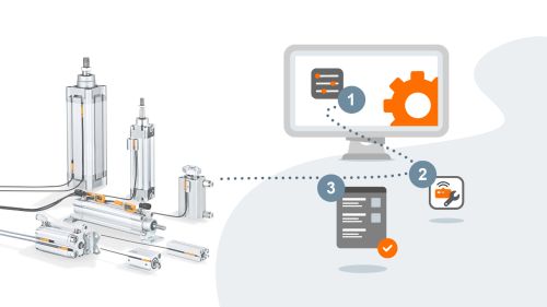 页面的预告图片： 准确而轻松地找到理想的传感器. 输入您气缸的技术规格和制造商，您就能获得理想的ifm传感器。通过我们的Solution Builder软件，可以确保传感器完美适配并包含必要的附件。