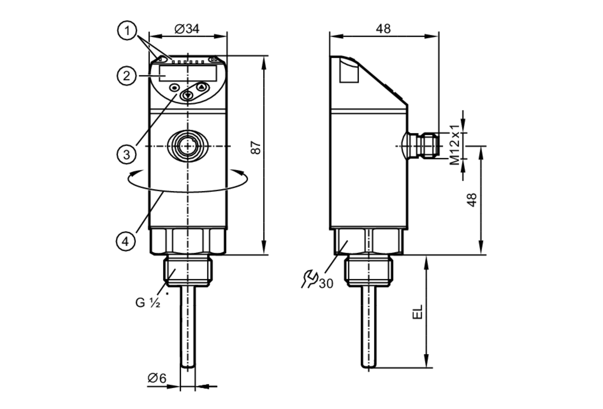 TN2415 - 带显示器的温度传感器 - ifm
